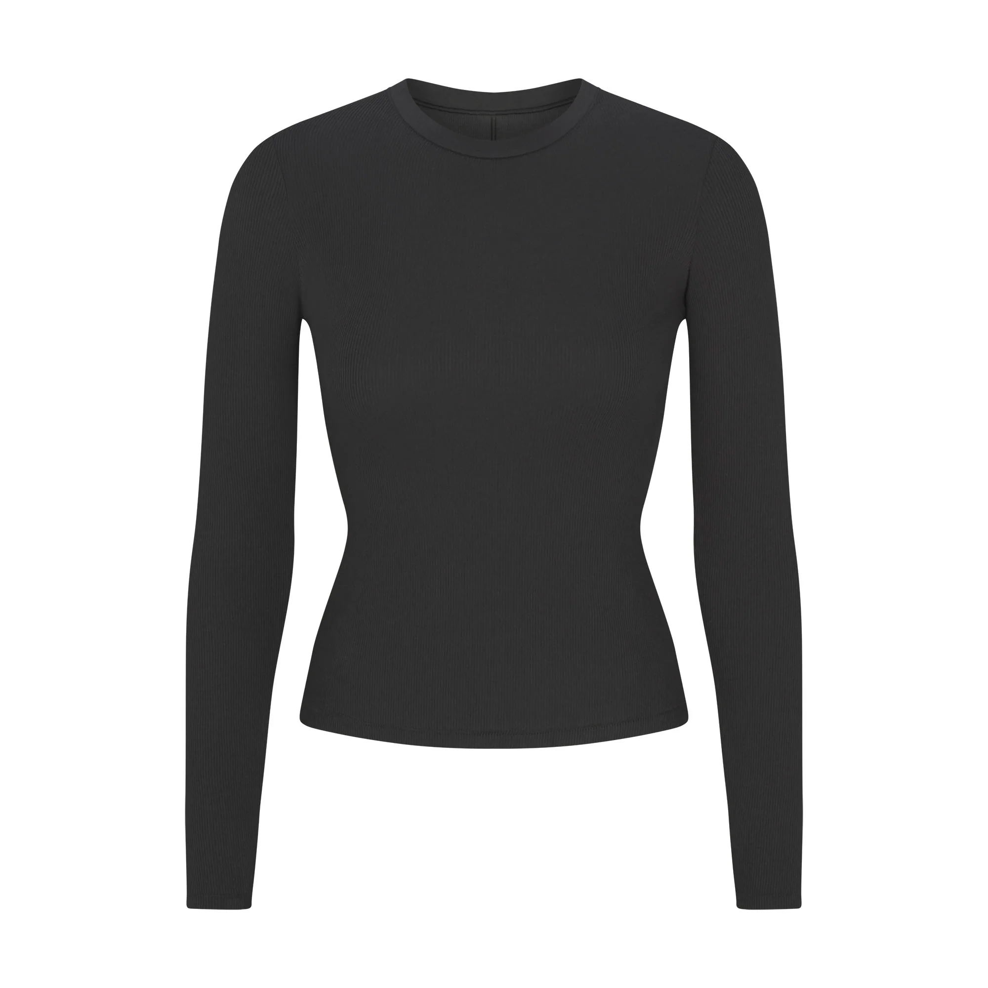 COTTON RIB LONG SLEEVE T-SHIRT | SOOT
