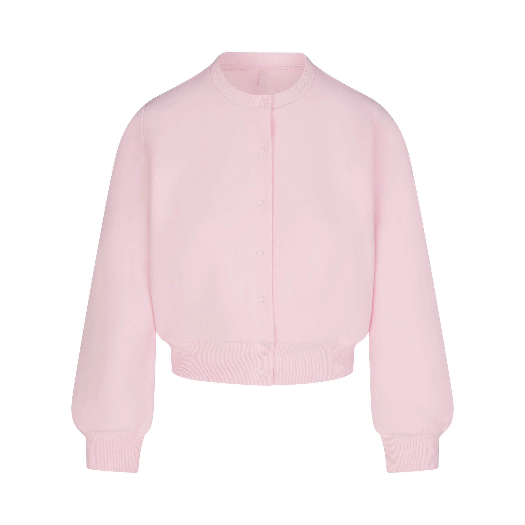 COTTON FLEECE SHRUNKEN CARDIGAN | CHERRY BLOSSOM