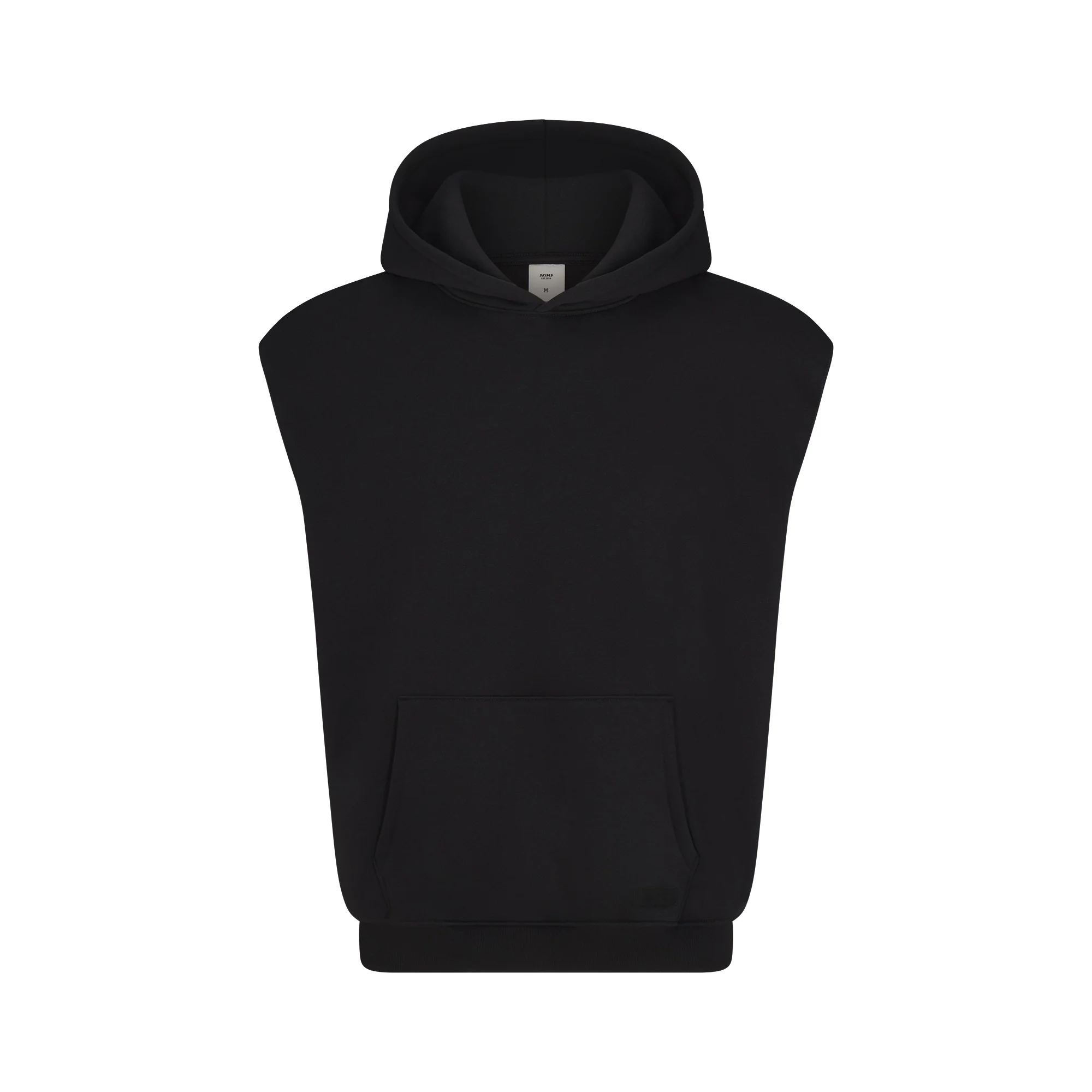 FLEECE LOUNGE MENS SLEEVELESS HOODIE | WASHED ONYX