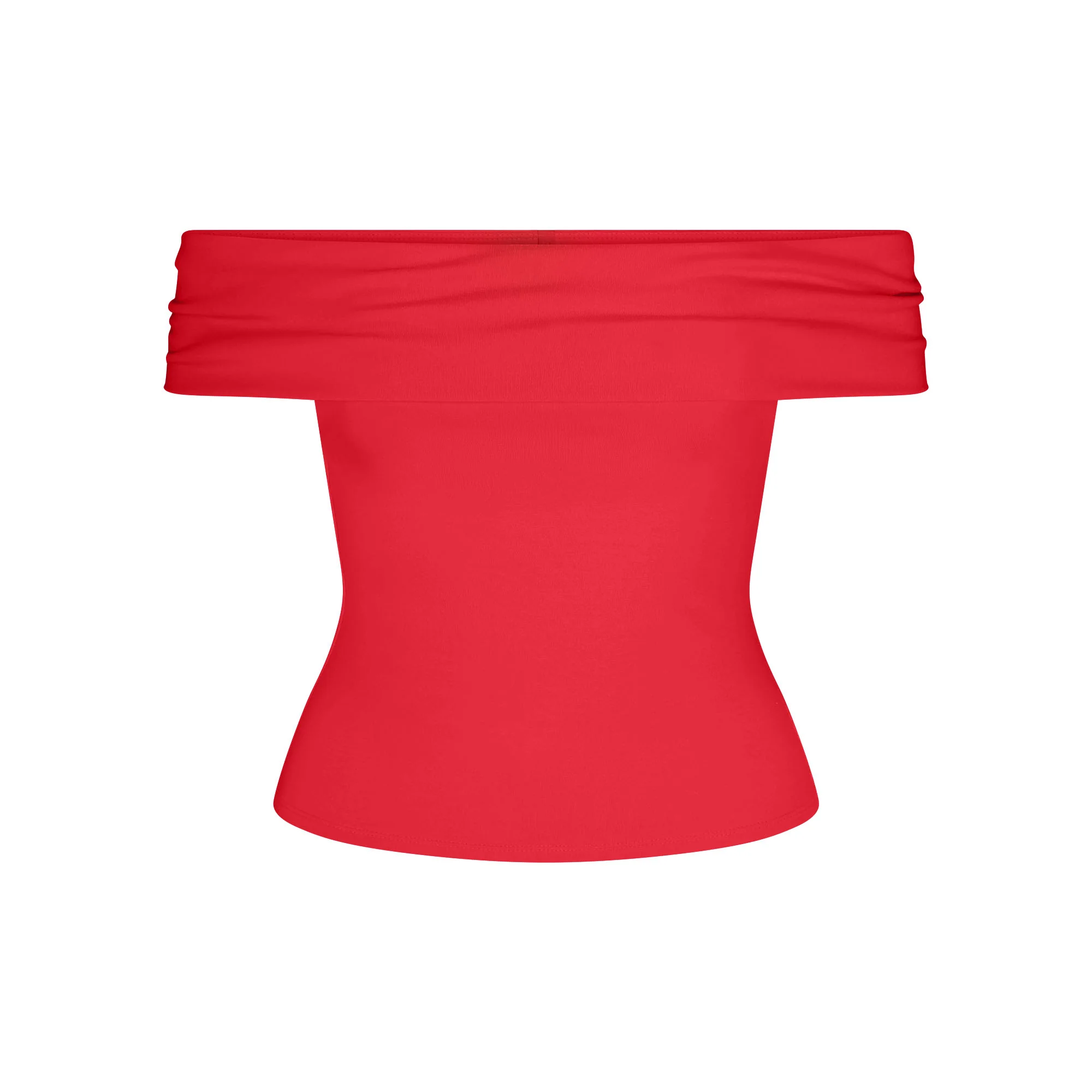 SMOOTH LAYERS ASYMMETRICAL OFF THE SHOULDER TOP | CARMINE