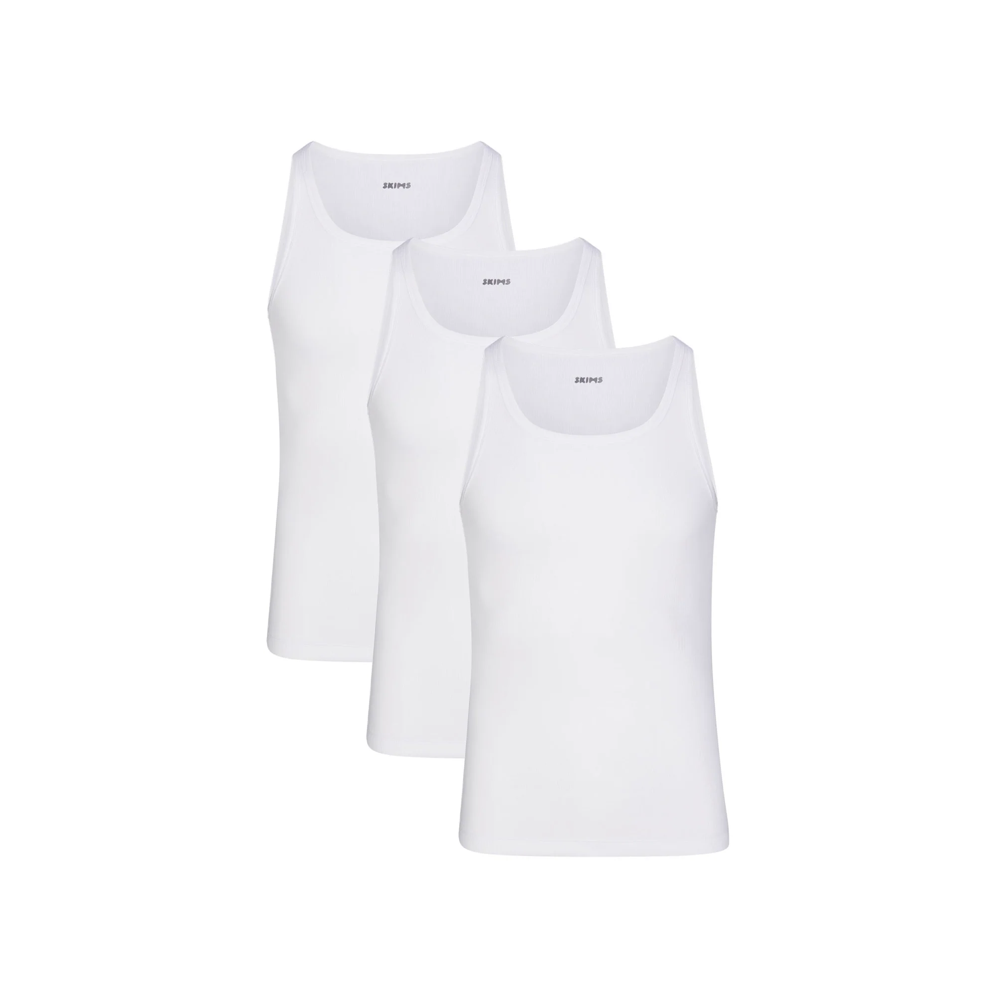 SKIMS COTTON MENS RIB TANK 3-PACK | CHALK