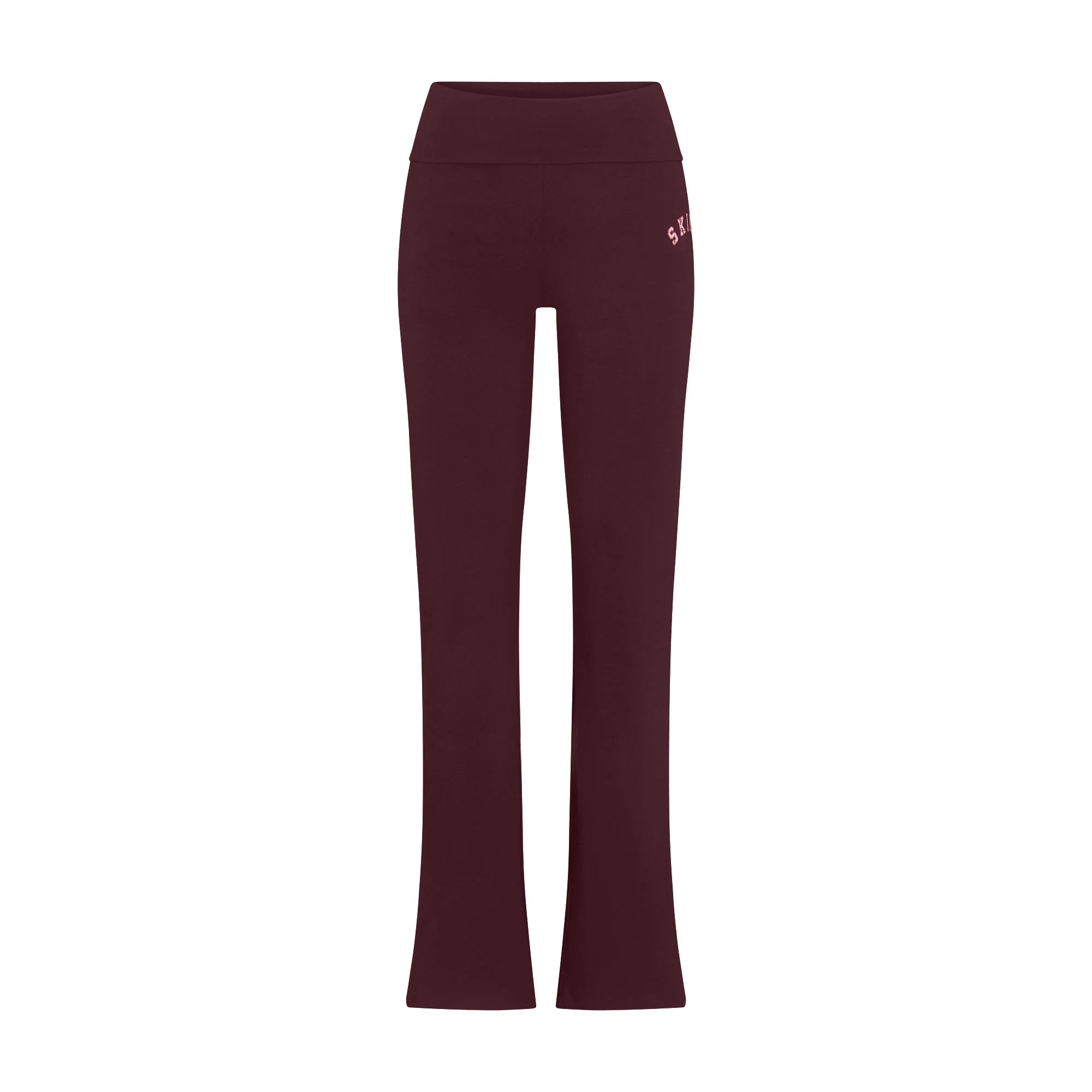 COTTON JERSEY LOGO FOLDOVER PANT | CURRANT ARCHED SKIMS PLAID