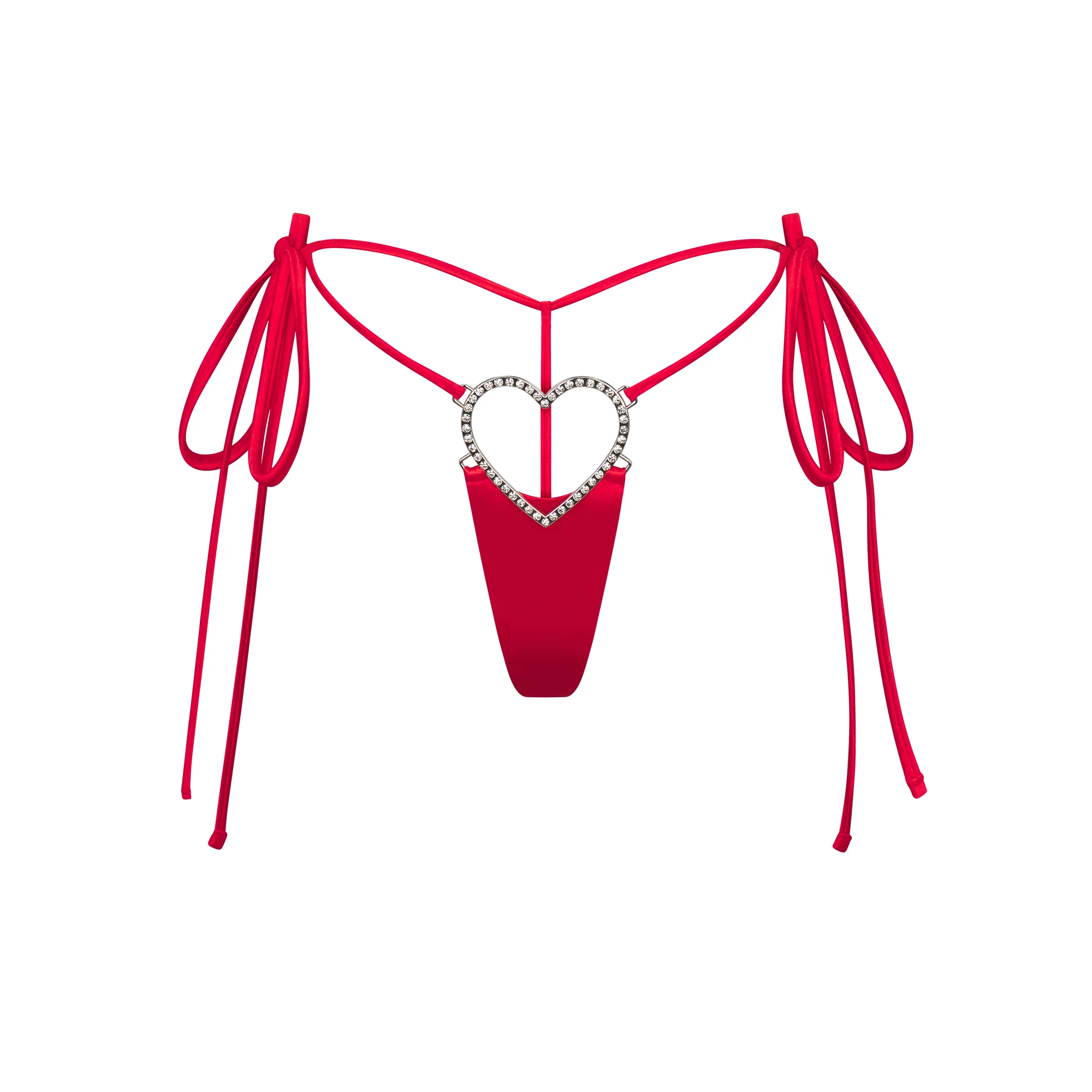 NOVELTY INTIMATES HEART CHARM STRING THONG | RUBY