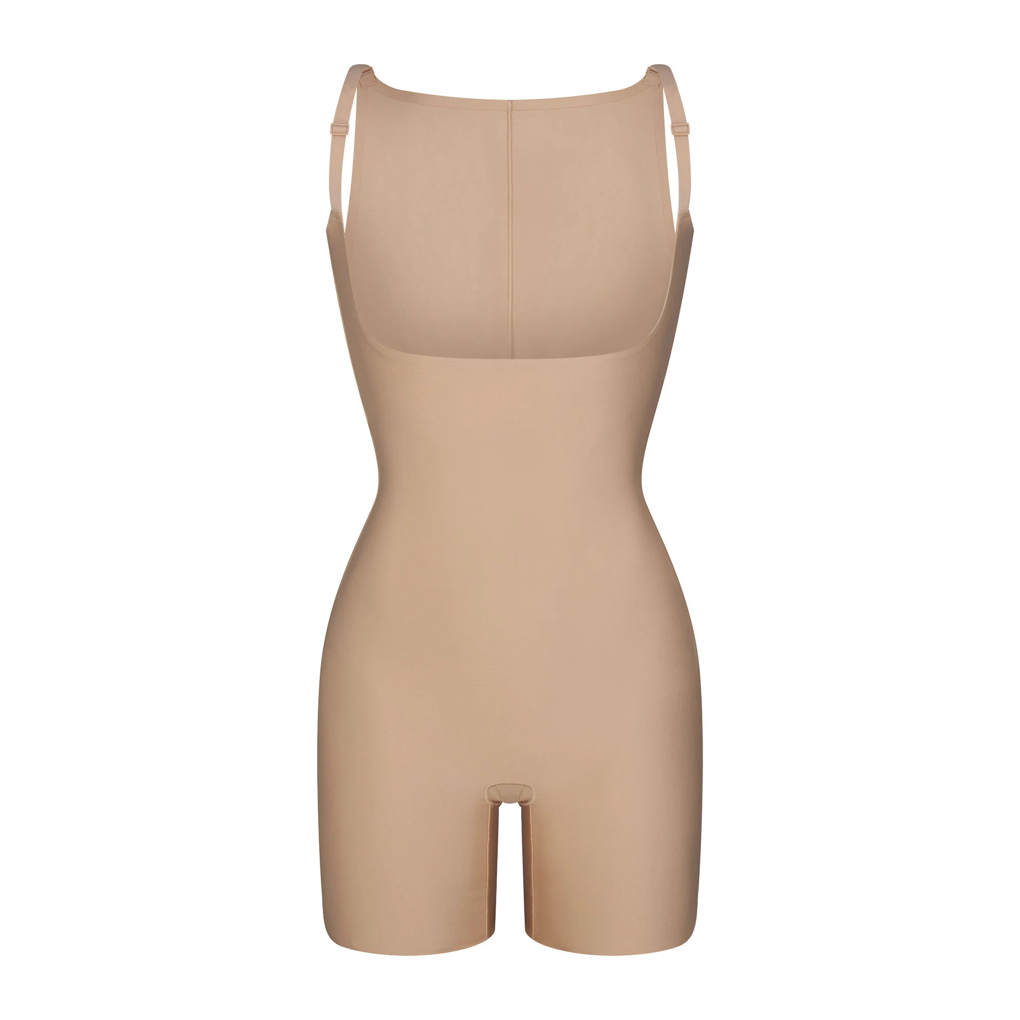 SKIMS BODY CORE SCULPT BACK SMOOTHING OPEN BUST MID THIGH BODYSUIT | CLAY