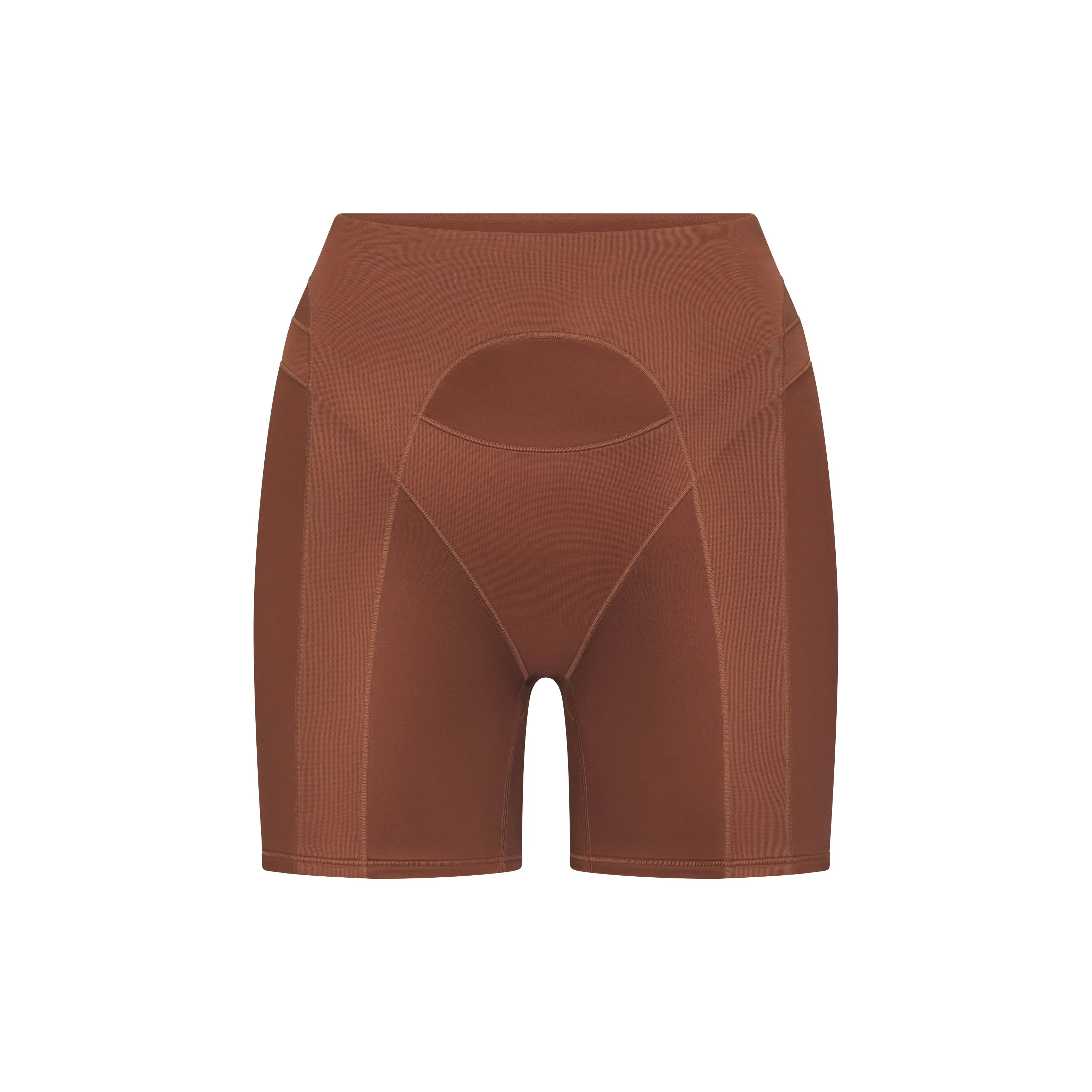 NikeSKIMS SATIN SHINE PANELED 5?? BIKER SHORT | CAROB BROWN