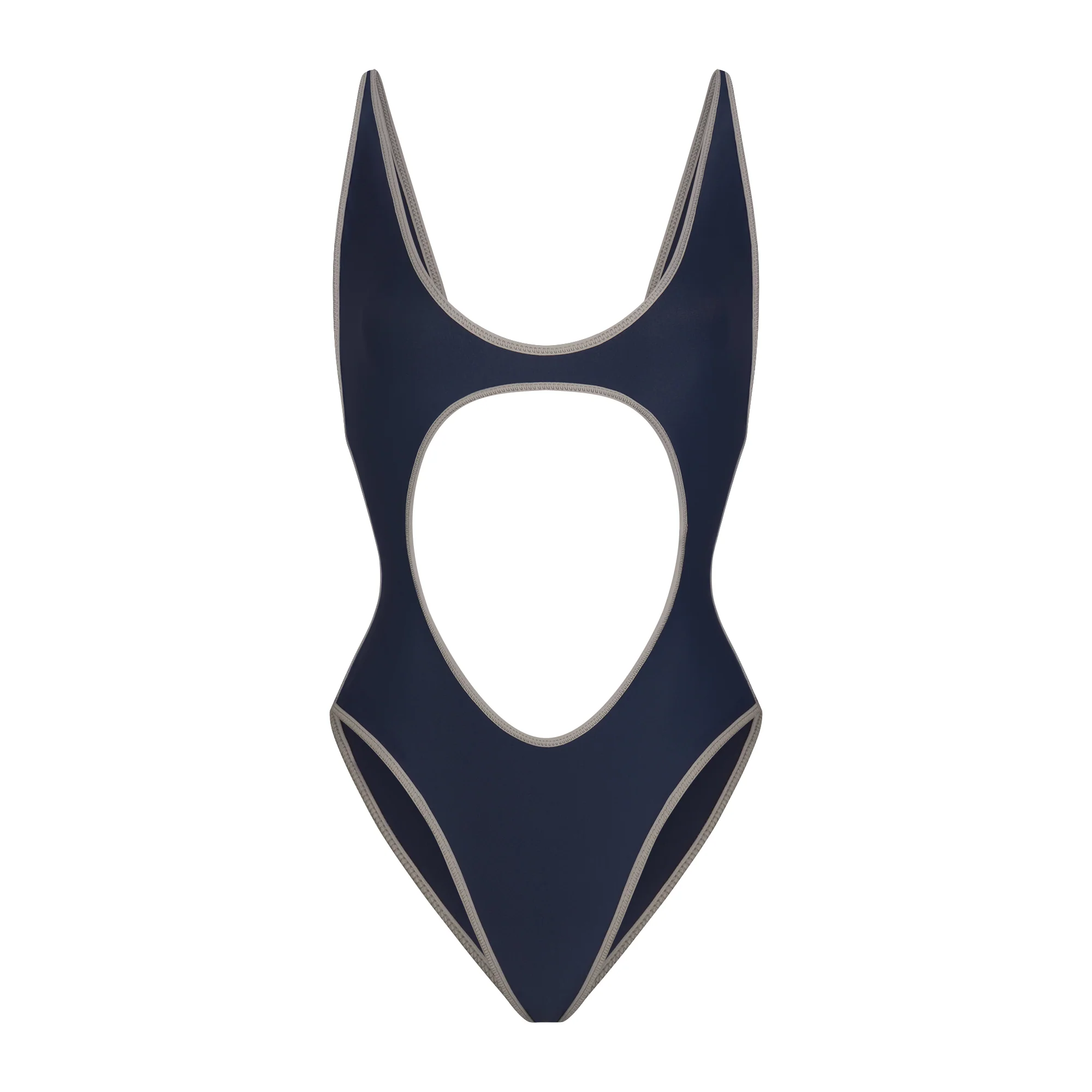 SIGNATURE SWIM CUT OUT ONE PIECE | NAVY CONTRAST